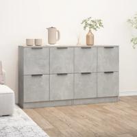 Dressoirs 2 st 60x30x70 cm bewerkt hout betongrijs