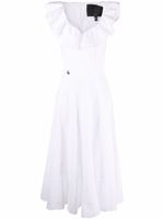 Philipp Plein robe mi-longue en dentelle - Blanc