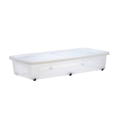 Iris opbergbak 35l 40x80x16 cm met deksel en wieltjes