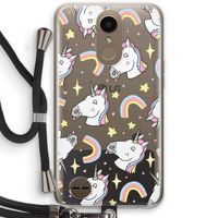 Rainbow Unicorn: LG K10 (2017) Transparant Hoesje met koord