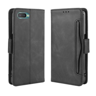 Voor oppo Reno een portemonnee stijl huid voelen kalf patroon lederen draagtas met aparte kaartsleuf (zwart)