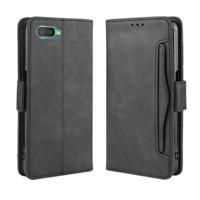 Voor oppo Reno een portemonnee stijl huid voelen kalf patroon lederen draagtas met aparte kaartsleuf (zwart)