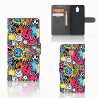 Nokia 3.1 (2018) Wallet Case met Pasjes Punk Rock - thumbnail