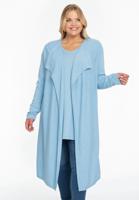 Yoek Vest met gedrapeerde hals cashmere | Licht Blauw | Maat 42/44