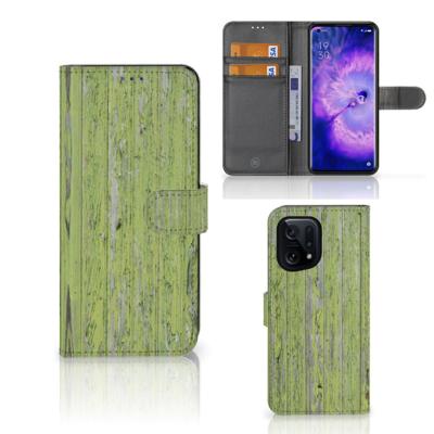 OPPO Find X5 | Book Style Case | Green Wood