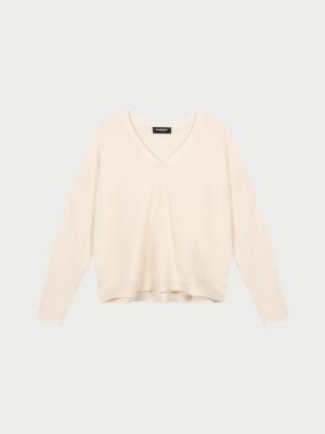 Losvallende cashmere V-hals trui