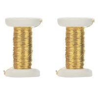 2x stuks goud metallic bind draad/koord van 0,4 mm dikte 40 meter