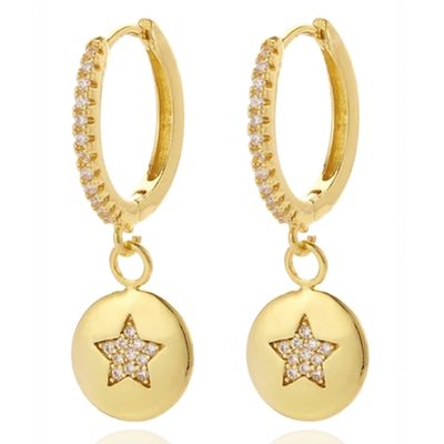 LGT JWLS Oorringen met Ster Hanger - Star Label Goudkleurig