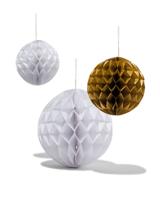HEMA Honeycombs bal wit goud - 3 stuks