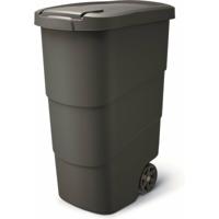 Afvalcontainer/rolemmer Wheeler - zwart - 90 liter - 58 x 39 x 78 cm - huis/tuin afval scheiden