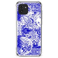 Extreme Case Samsung Galaxy A03 Angel Skull Blauw - thumbnail