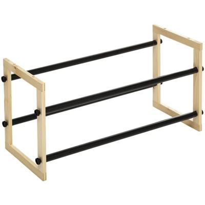 5Five Schoenenrek uitschuifbaar - 6-12 paar schoenen - 60 x 30 cm - metaal/hout