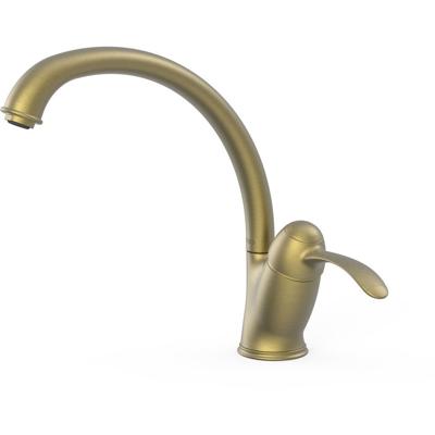 Keukenkraan Tres Clasic | Opbouw | 360° Draaibaar | Mengkraan | 1-hendel | Rond | Messing mat