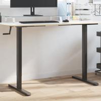 Zit-sta bureauframe (94-135)x60x(70-114) cm staal zwart
