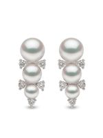 Yoko London puces d'oreilles en or blanc 18ct ornés de diamants et de perles Akoya - Argent