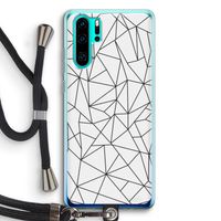 Geometrische lijnen zwart: Huawei P30 Pro Transparant Hoesje met koord