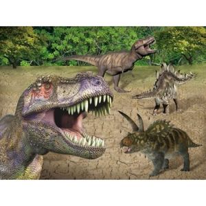 Set van 2x stuks placemats dinosaurussen 3D print 30 x 40 cm