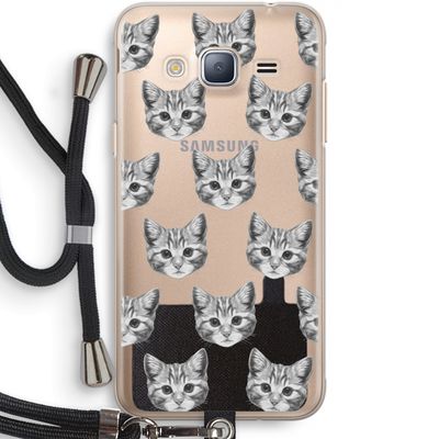 Kitten: Samsung Galaxy J3 (2016) Transparant Hoesje met koord