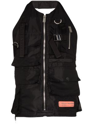 Heron Preston gilet zippé à patch logo - Noir
