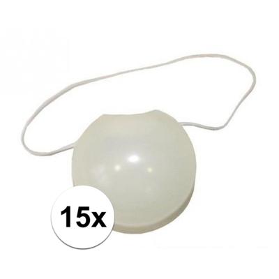 Glow in the dark Clowns neus - 15x - verkleed accessoires clown - met elastiekje
