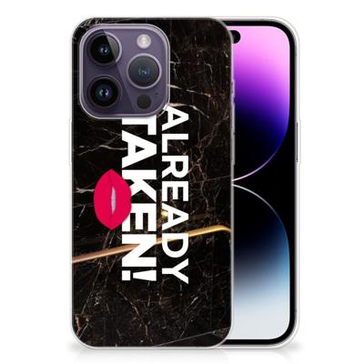 Apple iPhone 14 Pro | Siliconen hoesje | met naam Already Taken Black