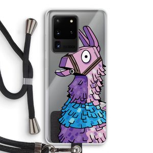 Lama: Samsung Galaxy S20 Ultra Transparant Hoesje met koord