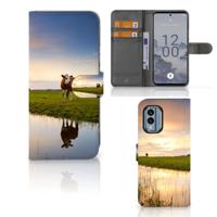 Nokia X30 | Telefoonhoesje | Met pasjeshouder | Koe