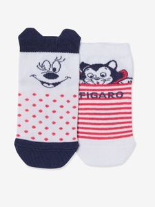 Set van 2 paar halfsokken Disney Minnie en Figaro® wit