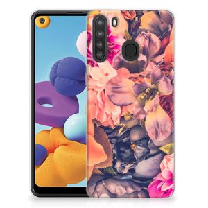 Samsung Galaxy A21 TPU Case Bosje Bloemen