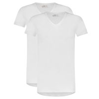 Ten Cate Organic T-shirt V-hals 2-pack wit
