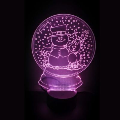 3D LED LAMP - SNEEUWPOP IN BOL - Ontwerp-zelf.nl