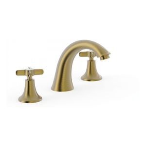 Wastafelkraan Tres Classic | Opbouw | Mengkraan | Laag model | 2-hendels | Rond | Oud messing mat