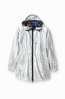 Metallic parka met capuchon - WHITE - S - thumbnail