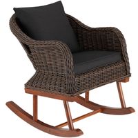 tectake® - Wicker schommelstoel Rovigo - 150kg - bruin - thumbnail