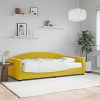 Slaapbank met matras 90x200 cm fluweel geel