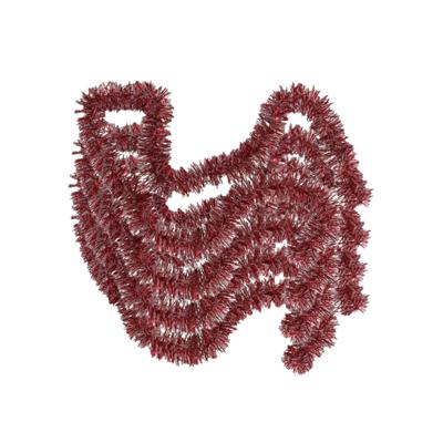 Kerstslinger - 4x - rood met sneeuw - 180 x 7 cm - folie - kerstboom versiering