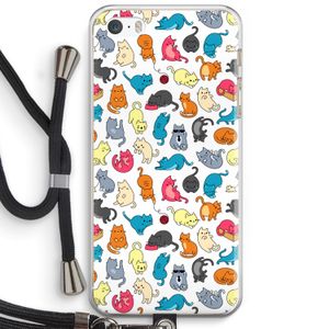 Kleurrijke katten: iPhone 5 / 5S / SE Transparant Hoesje met koord
