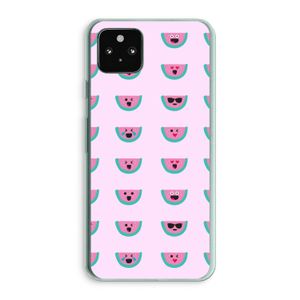 Smiley watermeloenprint: Google Pixel 5a 5G Transparant Hoesje