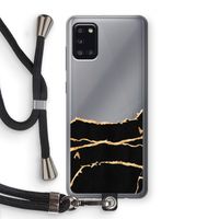 Gouden marmer: Samsung Galaxy A31 Transparant Hoesje met koord