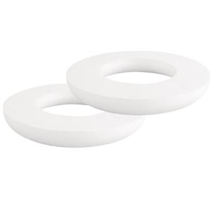 Piepschuim ring/krans - 2x - plat - wit - 25 cm - styropor - hobby figuren - DIY - knutselen