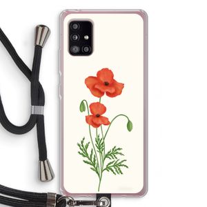 Red poppy: Samsung Galaxy A51 5G Transparant Hoesje met koord