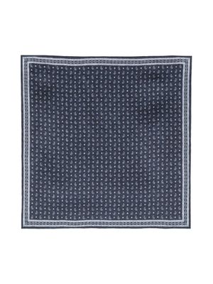 Brunello Cucinelli carré de poche en soie à imprimé cachemire - Bleu