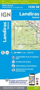 Wandelkaart - Topografische kaart 1538SB Landiras | IGN - Institut Géographique National