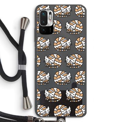 Slapende poes: Xiaomi Redmi Note 10 5G Transparant Hoesje met koord
