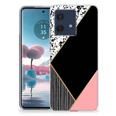 Motorola Edge 40 Neo | TPU Hoesje | Zwart Roze Vormen