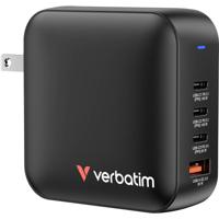 Verbatim Mini GaN USB-oplader 165 W Binnen, Thuis Uitgangsstroom (max.) 5 A Aantal uitgangen: 4 x 1x USB-A, 3x USB-C Met adapter voor Europa, Met adapter voor