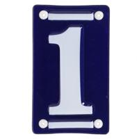 Best for Boots Huisnummer 1 - oudhollands - emaille - 7 x 12 cm - blauw/wit - nummer bordje