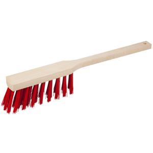 Houten stoffer/handveger - elaston haren - rood - voor buiten - 38 cm