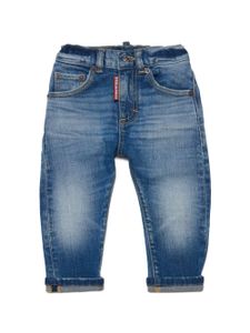 DSQUARED2 KIDS jean droit à effet délavé - Bleu