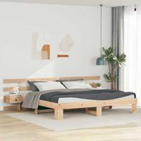 Bedframe met lade Bruin 200 x 200 cm Massief grenenhout